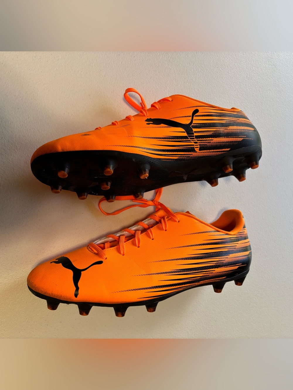 Puma Orange and Black Men's Soccer Cleats - Picture 3 of 10